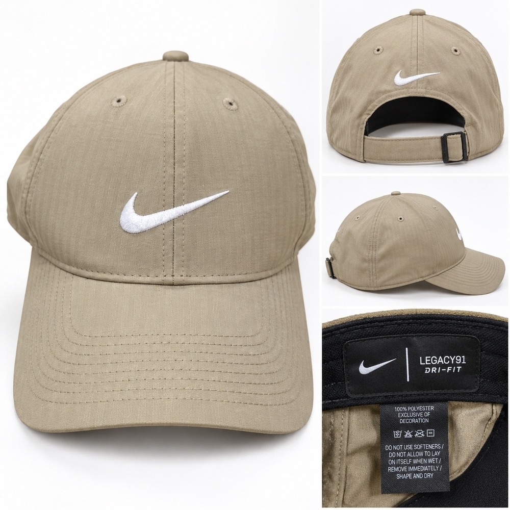 Nike Legacy91 Dri-FIT Hat Khaki Tan Adjustable Swoosh Golf Cap Mens Womens